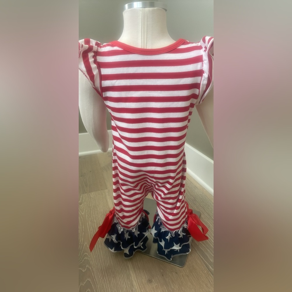 Red White and Blue!  One piece.  With ruffled bottoms